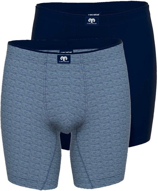 CECEBA Heren Boxershort Ohio Lange Pijpen Gestreept 95% Biologisch Katoen 5% Elastaan Aansluitend