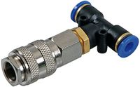 TCP T-1, snelluchtaansluiting, Ø 6 mm, Zwart, Kunststof/Metaal