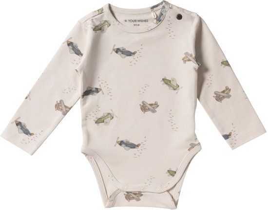 Your Wishes Avion Fitted Romper Lange mouw Mannen Birch Printopdruk 68