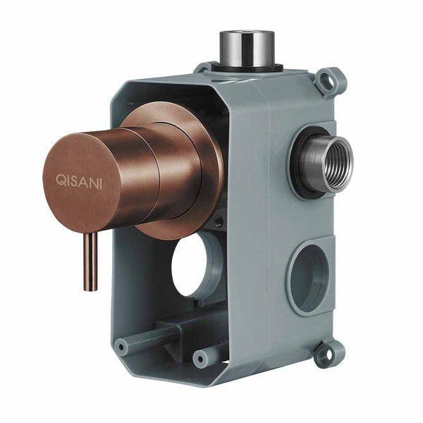 Qisani Flow thermostatische 2-wegs inbouwkraan met omstel Geborsteld Copper 25613.05