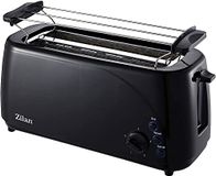 Zilan Broodrooster met lange sleuf, 4 sneetjes toastautomatisch, XXL, 5 roosterniveaus, broodaccessoires, ontdooifunctie, kruimellade