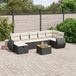 Maison Exclusive - Ensemble de meubles de jardin 8 pièces avec canapé et coussins, noir, en polyrotin