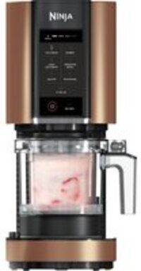 Ninja CREAMi NC300EUCP IJsmachine & ijs-dessertmaker, 3 potten, 7 programma's, ijs, Italiaans ijs, sorbets, smoothie kommen, milkshakes en meer, 1,4 l, zwart en koper