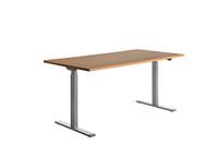 Topstar Zit-/sta-bureau elektrisch verstelbaar, 1600 x 800 mm, grijs/beuken