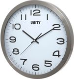 Unity Grote Wandklok Manhattan Metaal Geborsteld Zilver Aluminium 40 cm