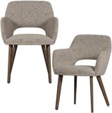 WOOOD Murat Eetkamerstoelen Houten Bruine Poot - Naturel - Set van 2
