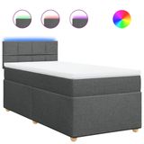 vidaXL Boxspringbed met matras, donkergrijs, 120x190 cm, gestoffeerd