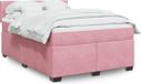 vidaXL Boxspring met matras fluweel roze 140x200 cm