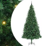 vidaXL Kunstkerstboom Groen 300 cm PVC en Metaal en Plastic met 300 LED-lampjes