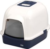 Ebi Cat House Eclipse - Kattenbak - Donkerblauw / Wit - 43x56x40cm