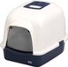 Ebi Cat House Eclipse - Kattenbak - Donkerblauw / Wit - 43x56x40cm