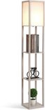 HOMCOM vloerlamp - hout - zwart