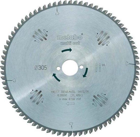 Metabo 628091000 Multi Cut Cirkelzaagblad - 305 x 30 x 96T