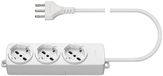 Vimar 01290.CC.B meervoudige stekkerdoos met 3 universele stopcontacten, 2 m kabel