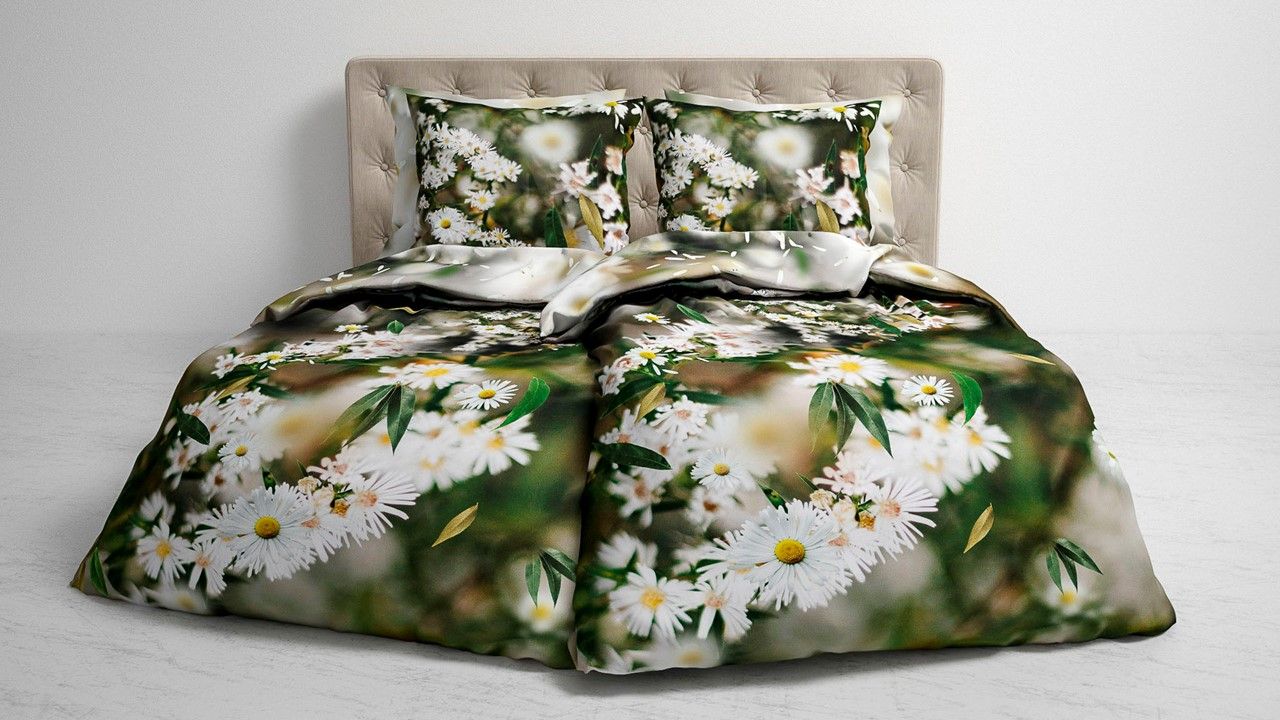 Heckett & Lane Dekbedovertrek Camilla - 140x220 cm - Groen