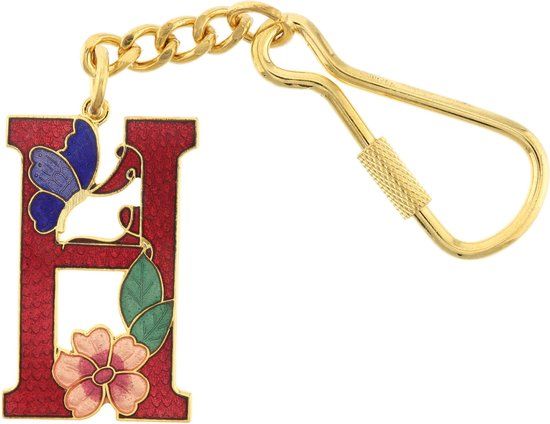 Behave® Sleutelhanger letter H Rood 4cm - Unisex