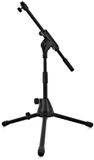 Gear4music Lage Microfoonstandaard met Uitschuifbare Boom-arm Zwart