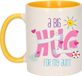 Bellatio Decorations Cadeau mok koffie/thee pour tante - geel - big hug - keramiek - 300 ml