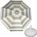 Merkloos Parasol - Zilver/wit - D180 cm - incl. draagtas - parasolvoet - 42 cm