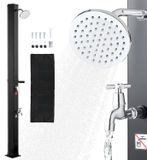 VEVOR Douche solaire 35 L, Douche de jardin solaire 2160 mm de haut, Douche de piscine avec porte-savon, Contrôle eau chaude et froide, Autoportant, Douche de camping pour jardin, piscine, piscine de plage, Noir