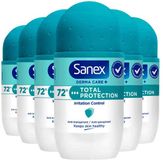 Sanex Deoroller Total Protection - 6 x 50 ml - Voordeelverpakking