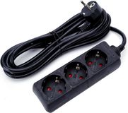 BES LED Stekkerdoos - 3 Stopcontacten - 3 Meter - Zwart