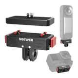 NEEWR NEEWER Quick Release Mount compatibel met Insta360 X5 X4 X3 AcePro AcePro2, magnetische snap-on adapter met 1/4 inch schroef- en draadgat, 2-polige montage compatibel met actiecamera-accessoires, GP-88
