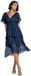 Goddiva Robe en mousseline pour femme avec manches papillon bleu marine 38