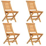 VidaXL Chaise de jardin terrasse teck 4 pièces