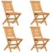 VidaXL Chaise de jardin terrasse teck 4 pièces