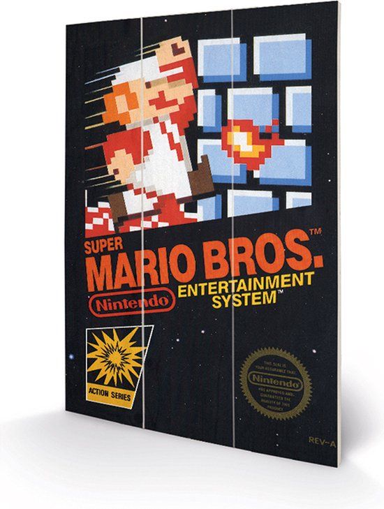 Pyramid International Super Mario Bros - NES Cover Wood Print - 20 x 29.5 cm - Pyramid International