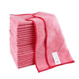 IDEA HOME Microvezeldoek 24 stuks - reinigingsdoeken 30 x 30 cm - microvezel reinigingsdoek voor keuken, huis, ramen - keukendoek, rood