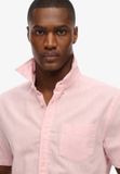 Superdry - City overhemd van katoen en linnen met korte mouwen - Heren - Shirts