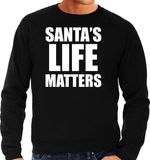 Bellatio Decorations Santas life matters Kerst sweater / Kerst trui zwart voor heren - Kerstkleding / Christmas outfit L