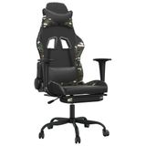 VidaXL Massage gamestoel kunstleer zwart en camouflage