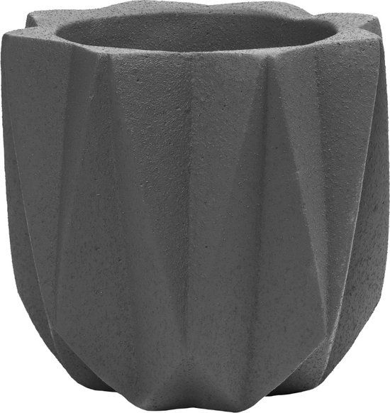 QUVIO Bloempot cement - 15 x 15 x 14 cm - Grijs