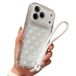 Coque PC/TPU iPhone 17 Pro Max/18 Pro Max avec film pour objectif et sangle - Polka Dot - Blanche