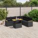 Maison Exclusive - Ensemble de jardin, 7 pièces, avec coussins, noir, en polyrotin