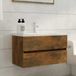 Maison Exclusive - Meuble vasque en chêne fumé, 80x38,5x45 cm, en panneau de fibres de bois