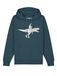 Watapparel Sweatshirt ' Astronaut on T-Rex ' petrol / wit