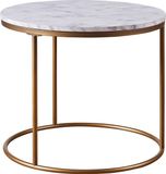 Teamson Home Marmo Ronde Zijtafel - Imitatiemarmer/Messing