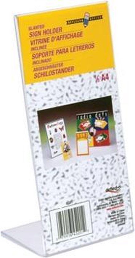 Deflecto Folderhouder L-voet ft 1/3 A4 Transparant