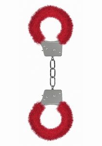 Ouch! Beginner's Handcuffs Red Furry - 8714273074102
