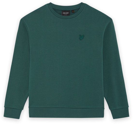 Lyle &amp; Scott Lyle & Scott Drop Shoulder Crew Boys Truien & Vesten Jongens - Sweater - Hoodie - Vest - Donkergroen - Maat 140/146