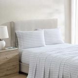 Nautica Queensize lakens, lichtgewicht percalkatoenen beddengoedset met bijpassende kussenslopen, fris en kool, OEKO-TEX gecertificeerd (Skippers Island Green)