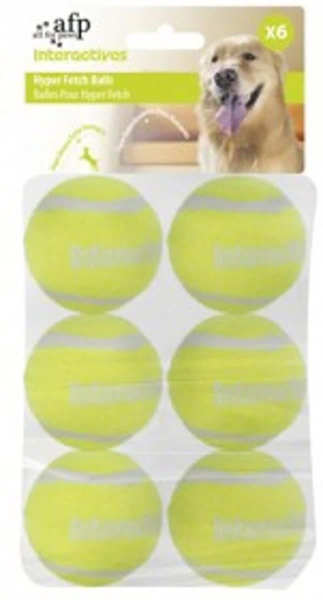 All For Paws AFP Interactive Hyper Fetch Super Bounce Tennis Balls - 6 stuks