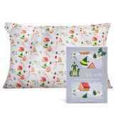 Kitsch Elf Satijnen kussensloop met rits voor haar en huid, zachter-dan-zijden satijnen kussenslopen, queensize, machinewasbaar, kreukvrij, standaard maat (Periwinkle kerstpatroon)