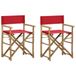 VidaXL Regisseursstoelen 2 st inklapbaar rood bamboe en stof