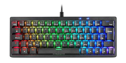Mars Gaming MKMINIPRO Mechanisch Gaming Toetsenbord - Italiaans - 60% - USB - Zwart