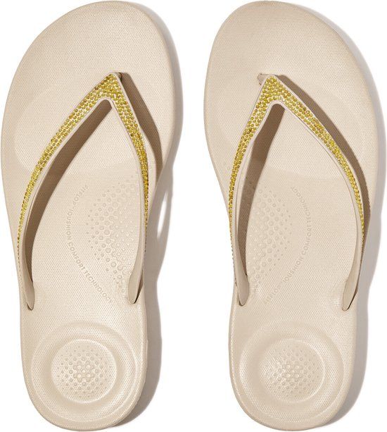 FitFlop Iqushion Sparkle Teenslippers - Beige - Maat 43